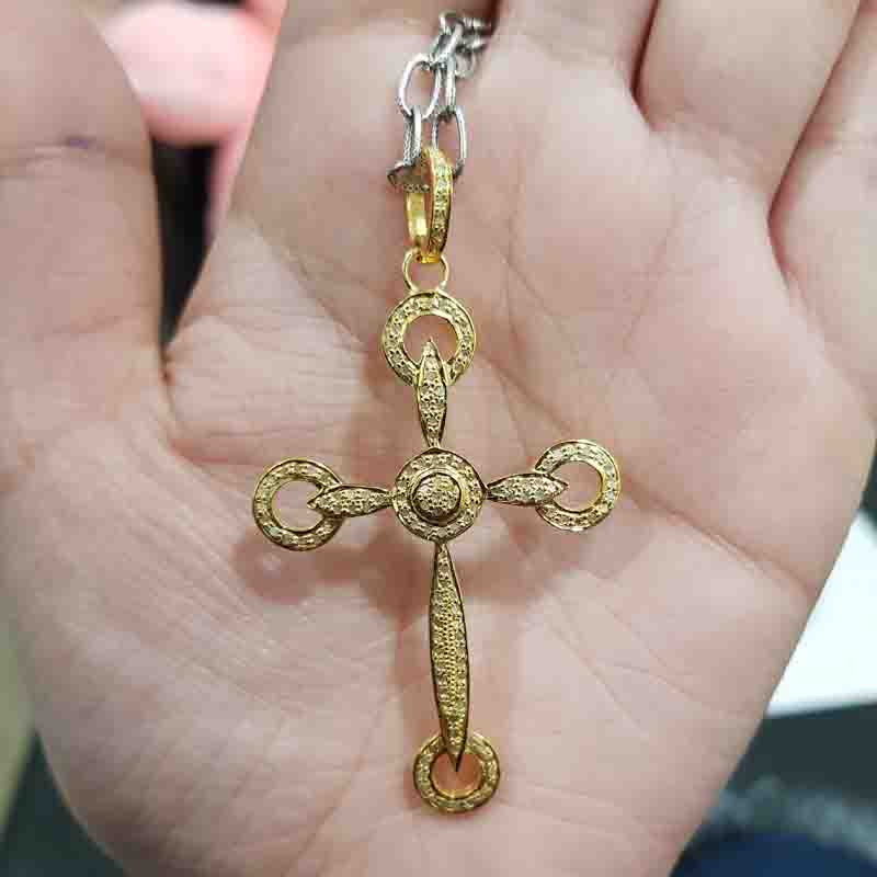 Attractive Pave Diamond Handmade CROSS Designer Pendent