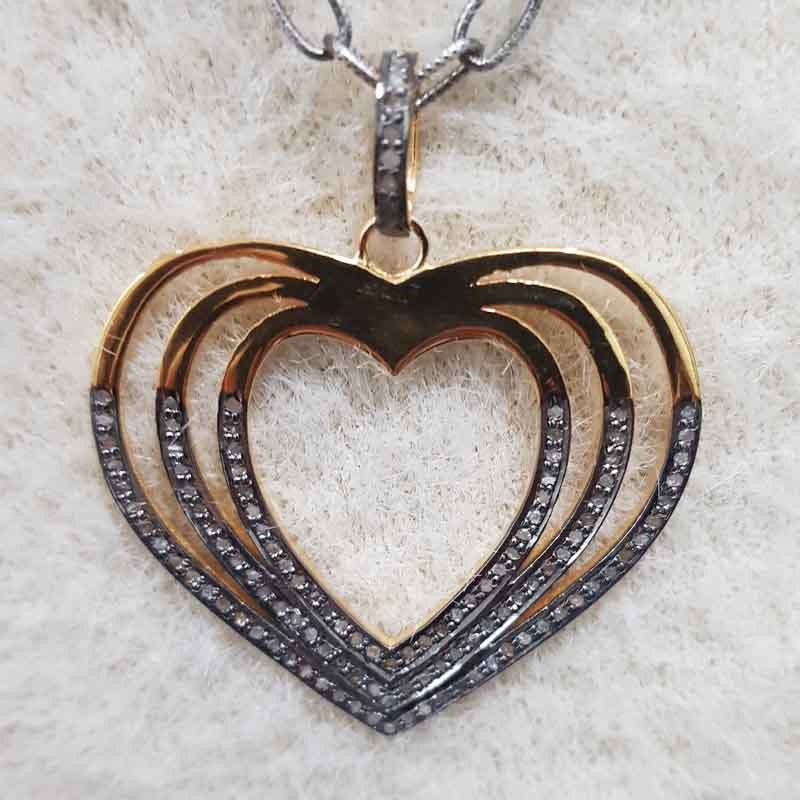 Shiny Handmade Designer Pave Diamond Heart Pendent