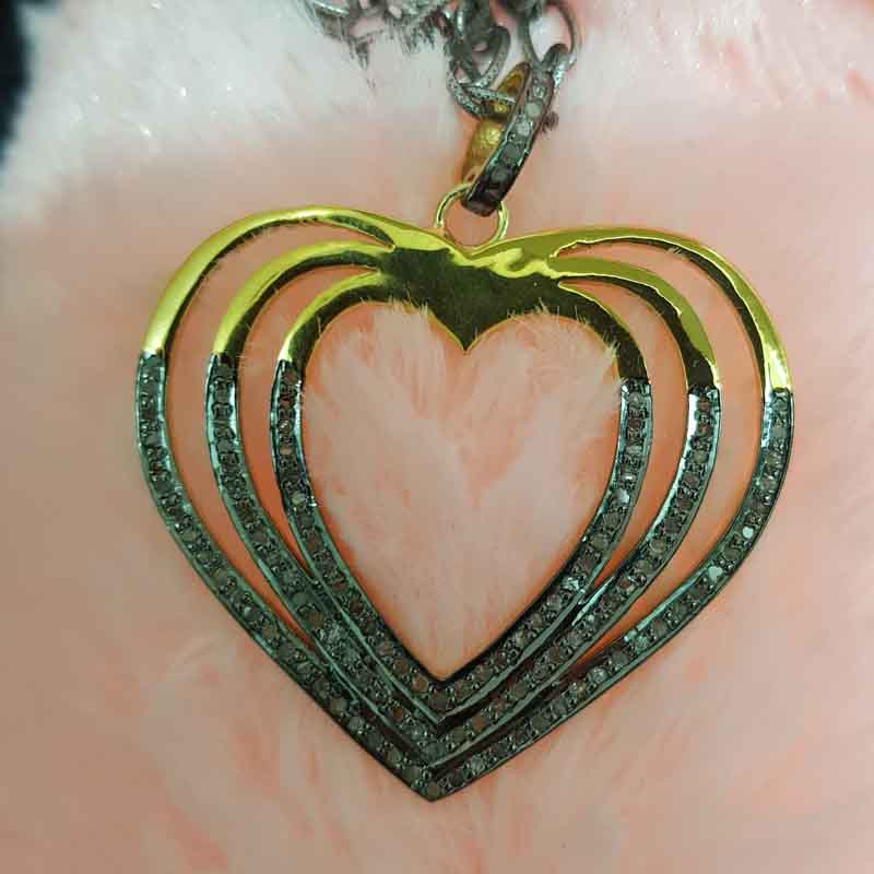 Shiny Handmade Designer Pave Diamond Heart Pendent