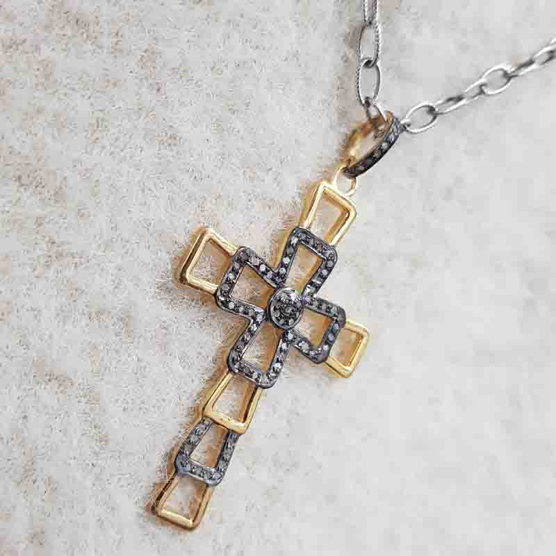 Antique Finish Designer Cross Pendent