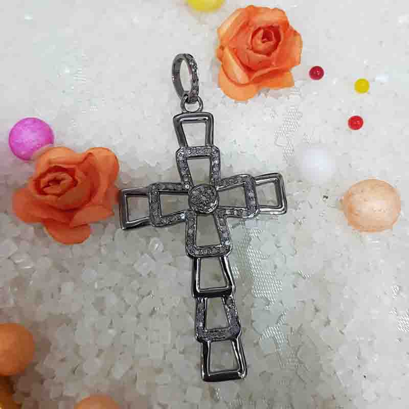 Antique Finish Designer Cross Pendent