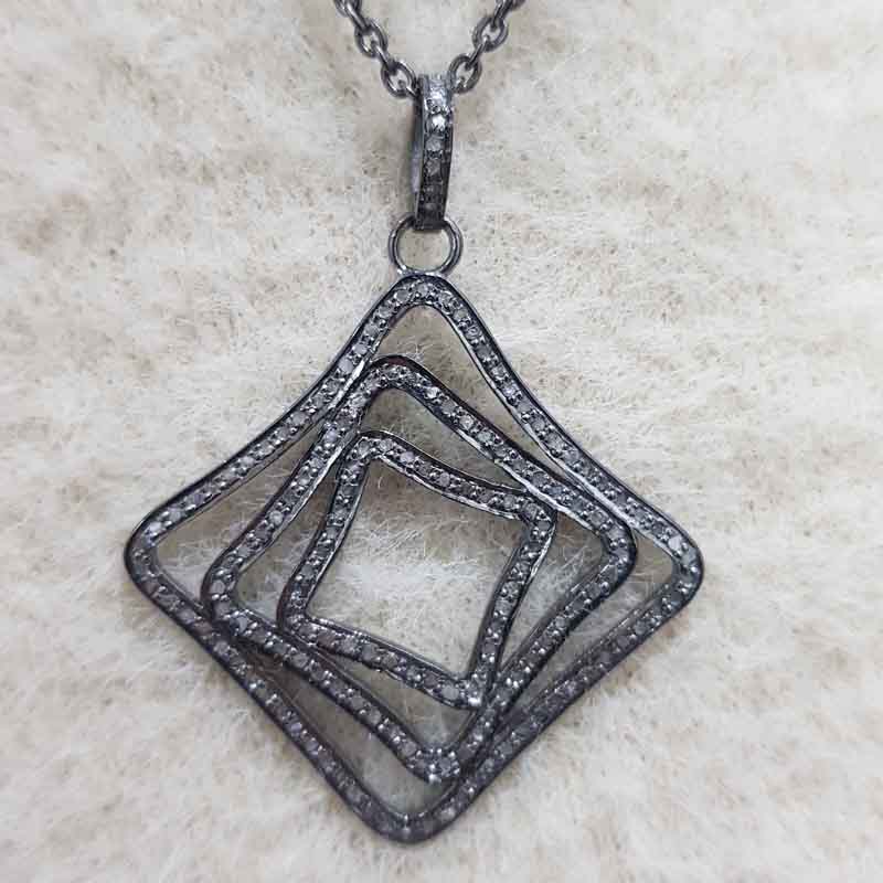 Unique Fancy Designer Handmade Style Pave Diamond pendent