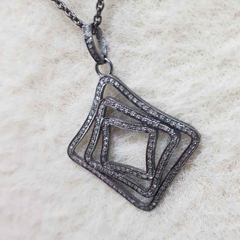 Unique Fancy Designer Handmade Style Pave Diamond pendent