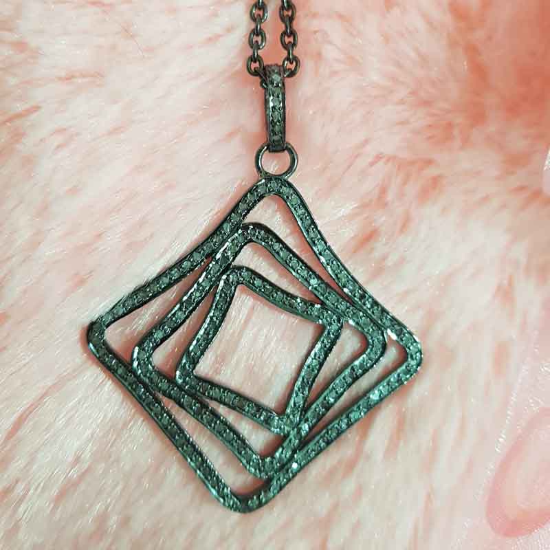 Unique Fancy Designer Handmade Style Pave Diamond pendent