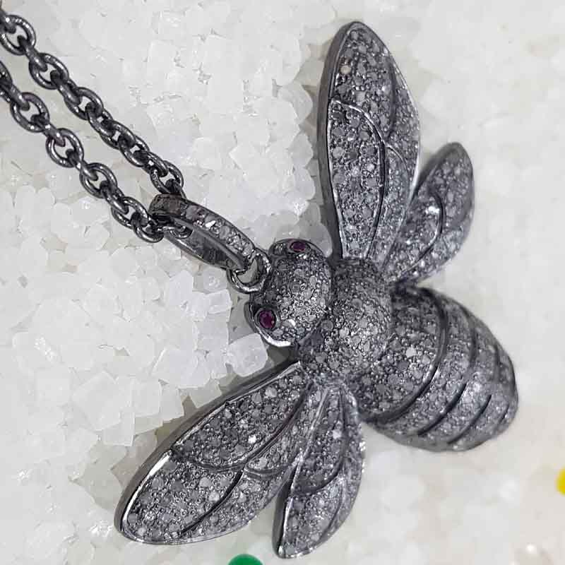 Stunning Fancy Designer Pave Diamond Butterfly Pendent