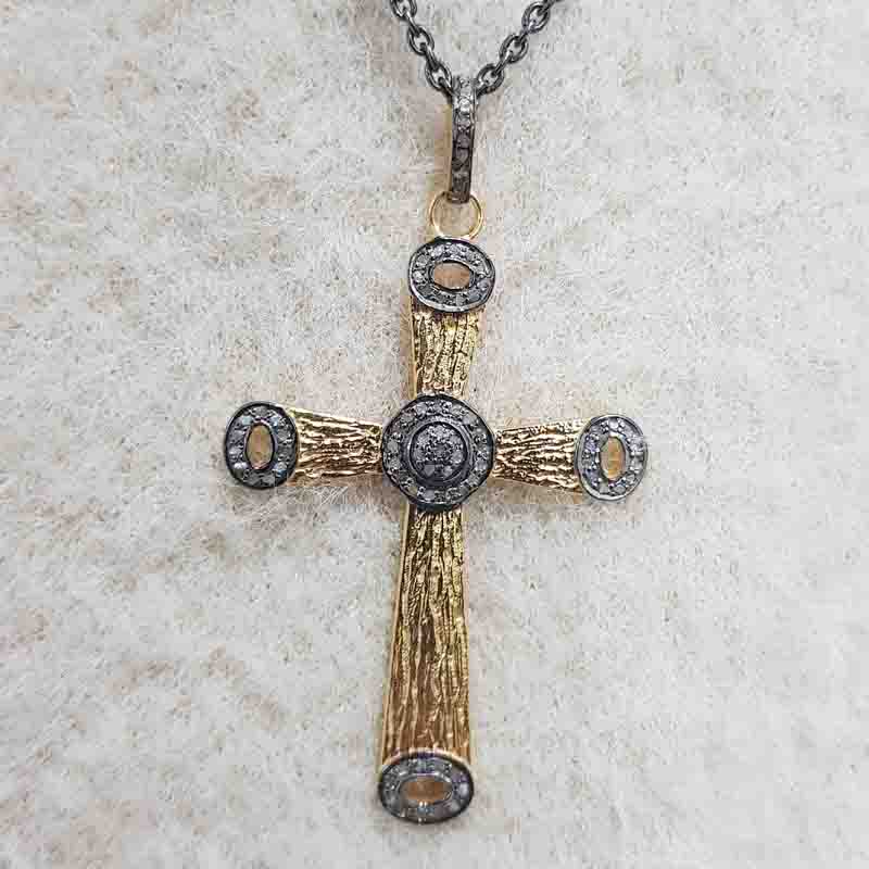 Glamorous Cross Designer pave Diamond Pendent