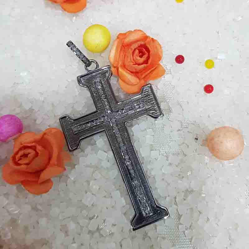 Christian Cross pendent With Pave Layers