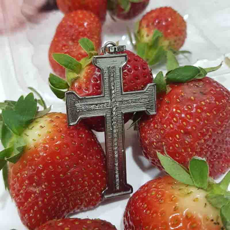 Christian Cross pendent With Pave Layers