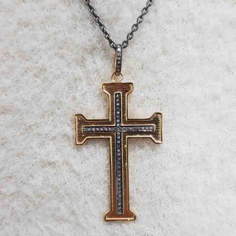 Christian Cross pendent With Pave Layers