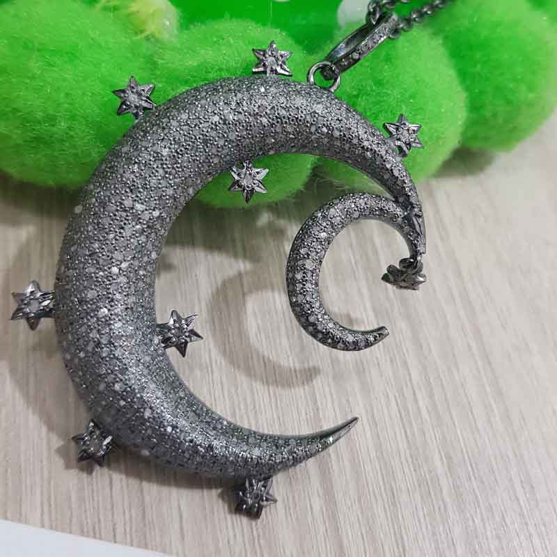 Glorious Fancy Designer Handmade Style Moon Star Pendent