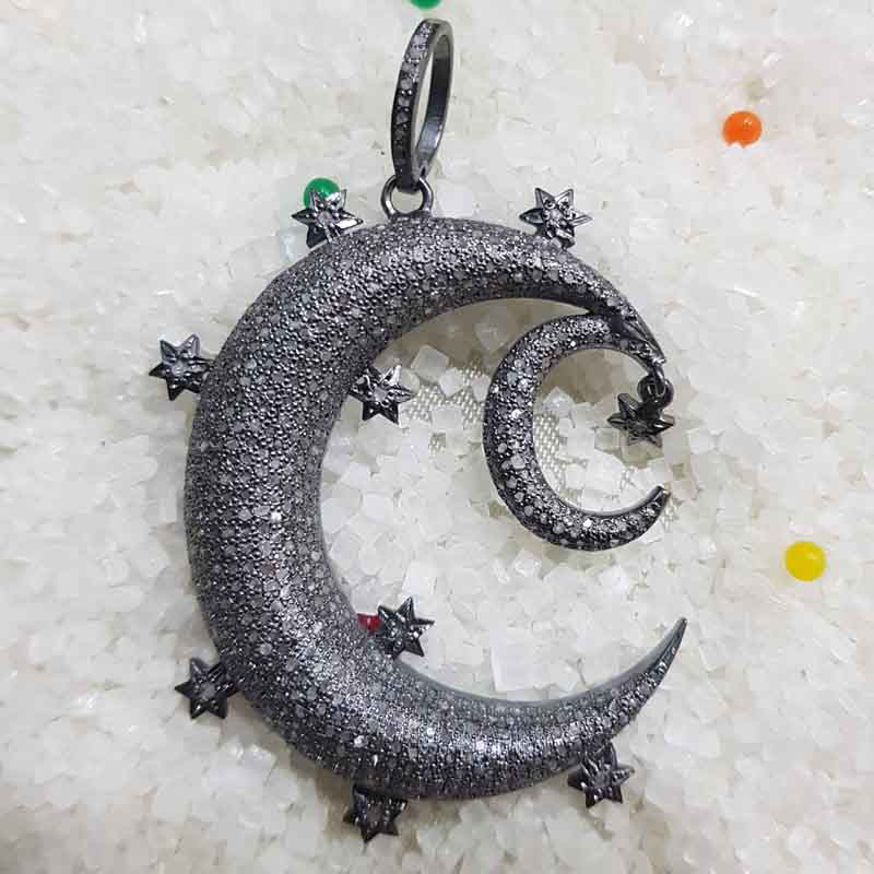 Glorious Fancy Designer Handmade Style Moon Star Pendent