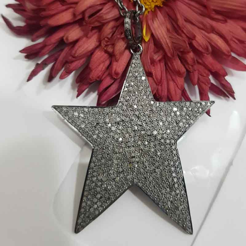 Fully Pave Diamond Handmade Designer Fancy Star Pendent