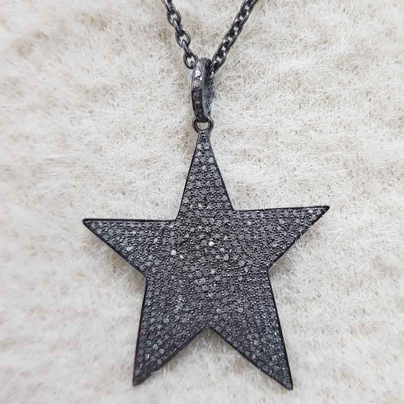 Fully Pave Diamond Handmade Designer Fancy Star Pendent