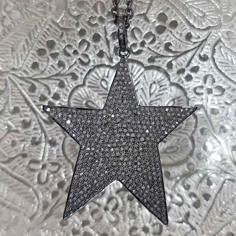 Fully Pave Diamond Handmade Designer Fancy Star Pendent