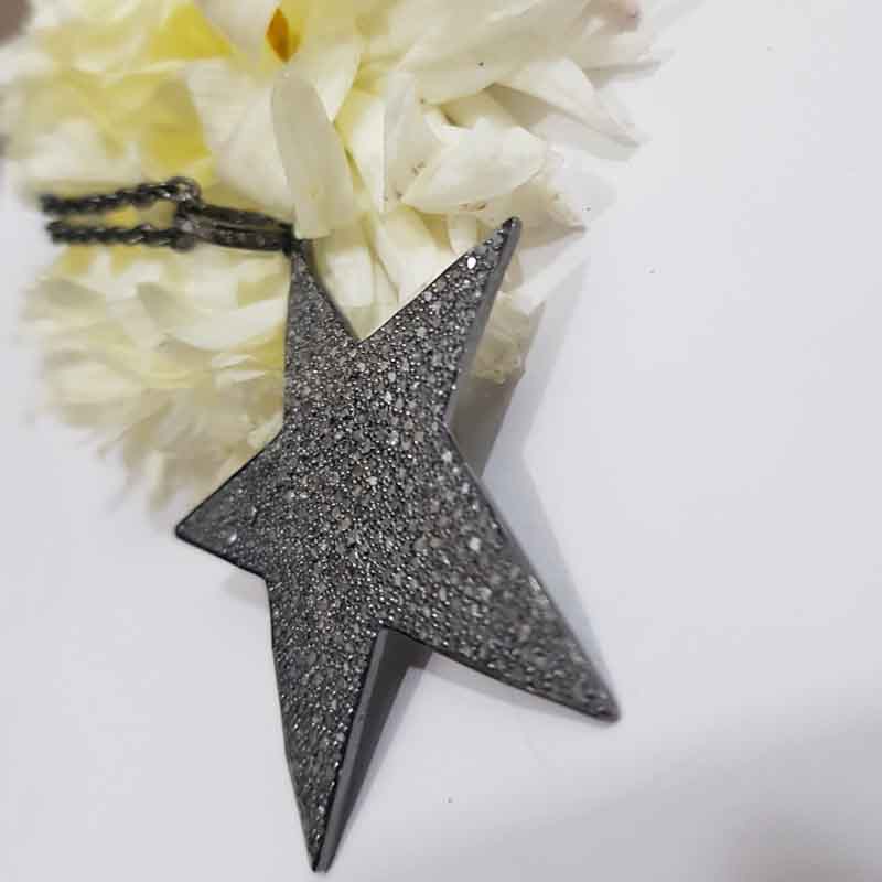 Fully Pave Diamond Handmade Designer Fancy Star Pendent