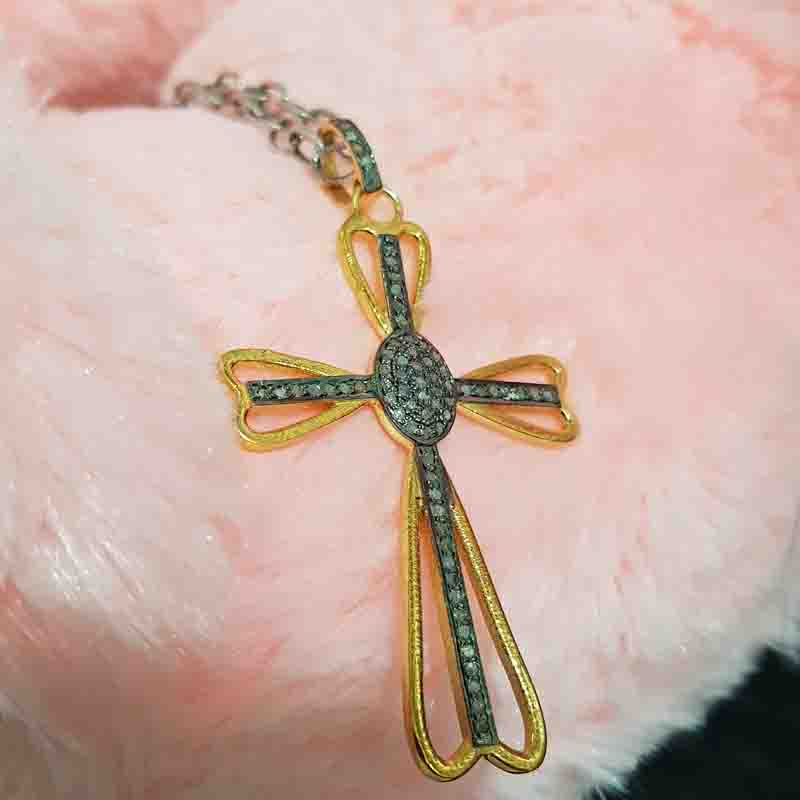 Antique Finish Designer Cross Style Pendent