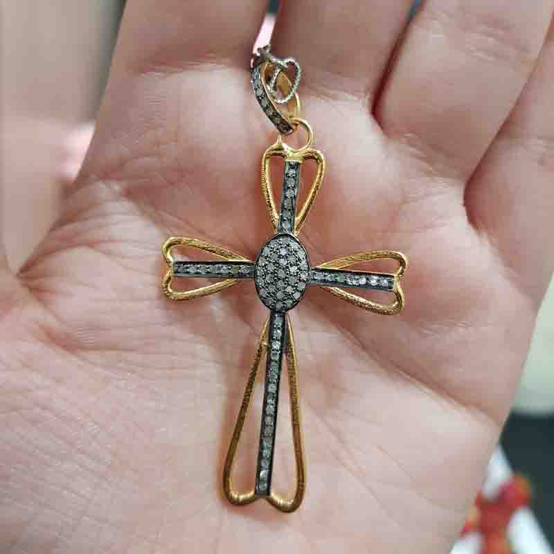 Antique Finish Designer Cross Style Pendent