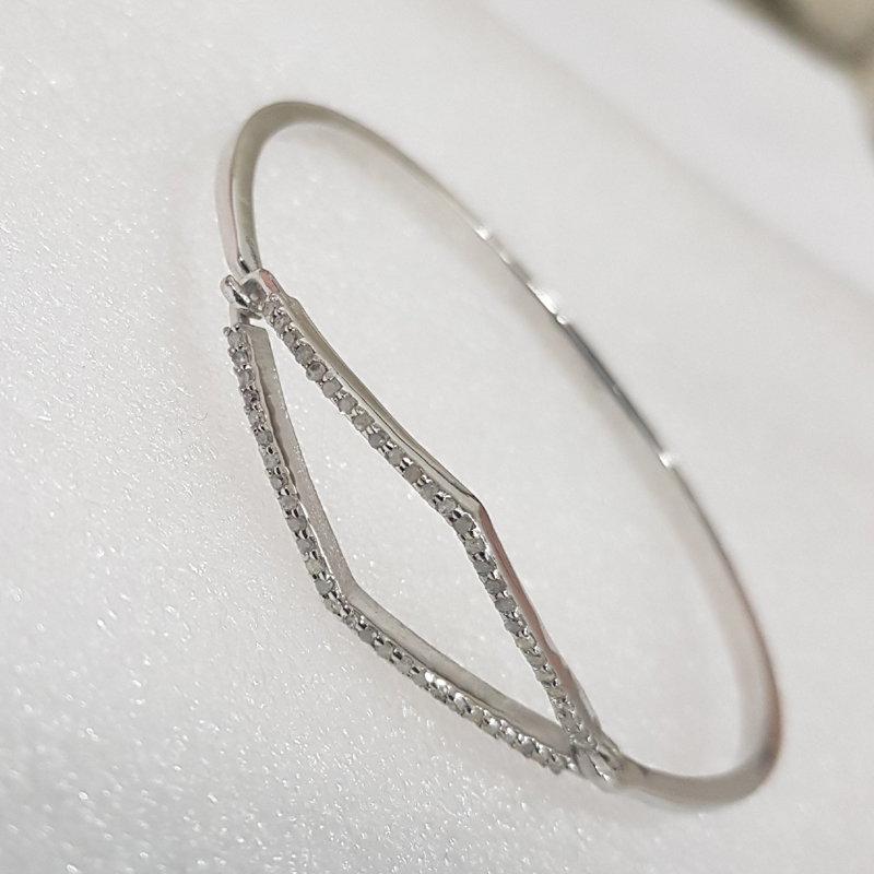 925 Sterling Silver Pave Diamond Handmade Designer Bracelet