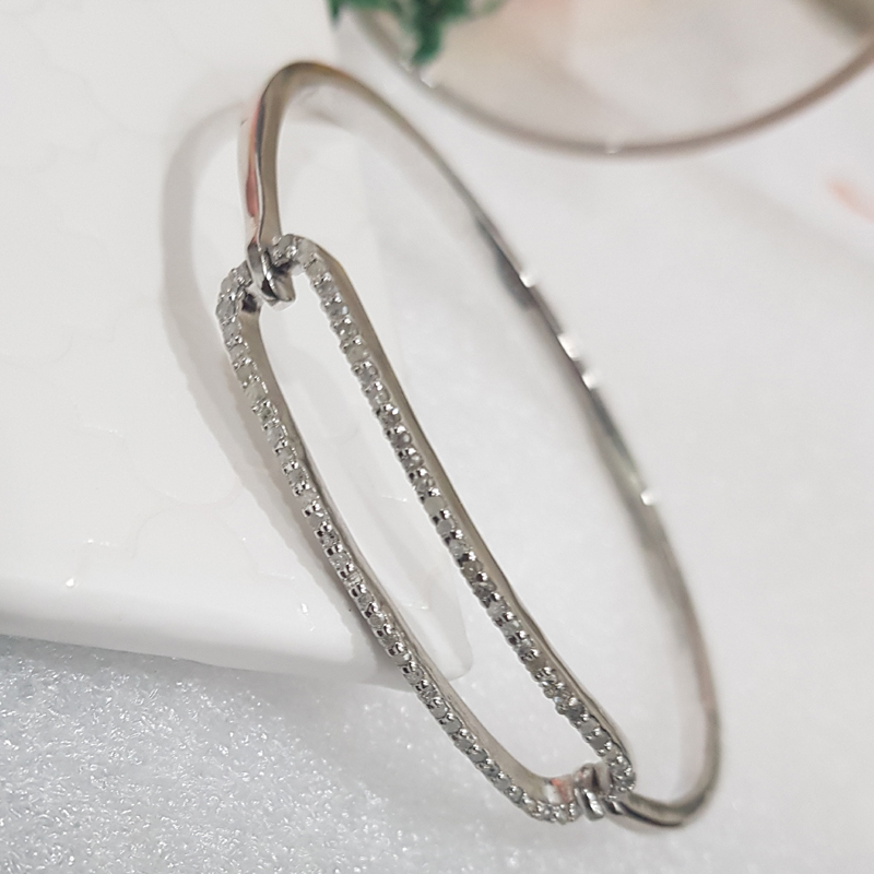 Fancy Designer Beautiful Pave Diamond Silver Bracelet