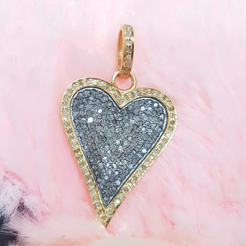 Glamorous Designer Two Tone Heart Pendant