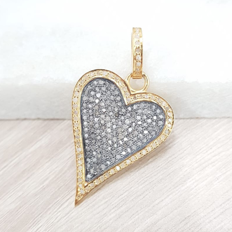 Glamorous Designer Two Tone Heart Pendant