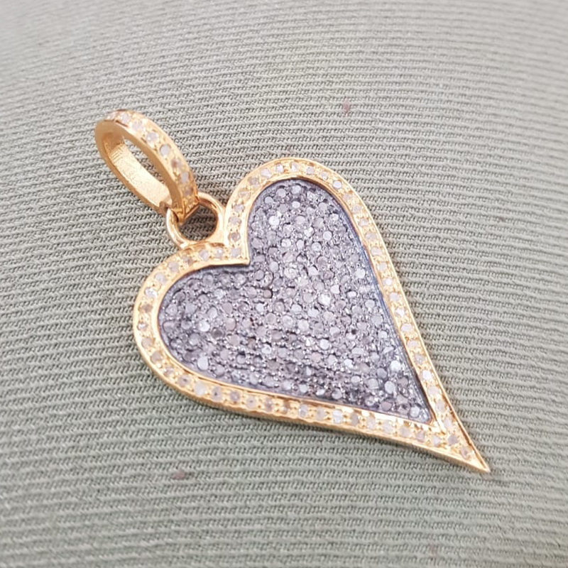 Glamorous Designer Two Tone Heart Pendant