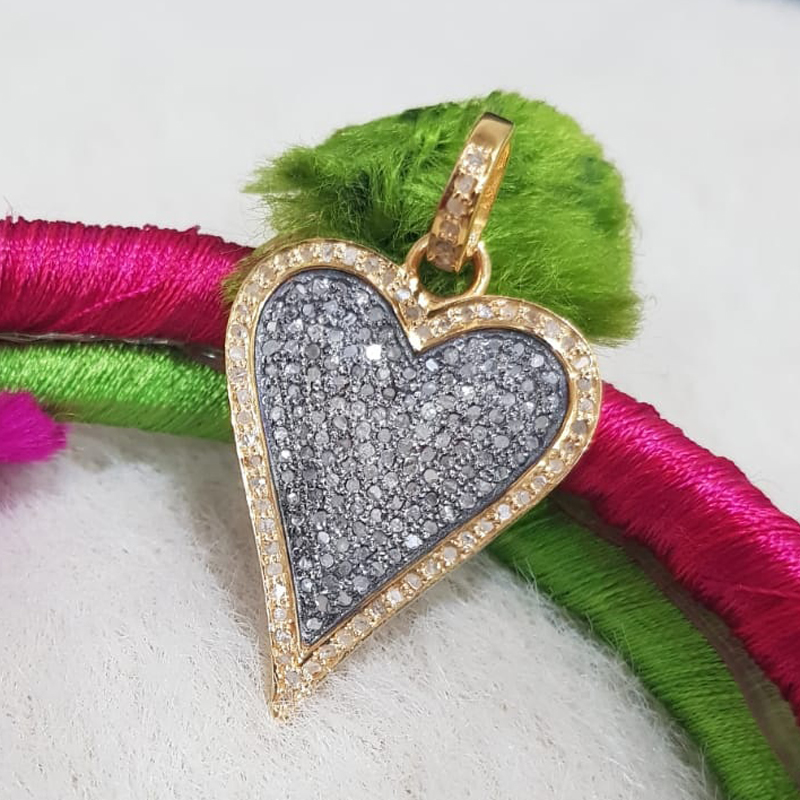 Glamorous Designer Two Tone Heart Pendant