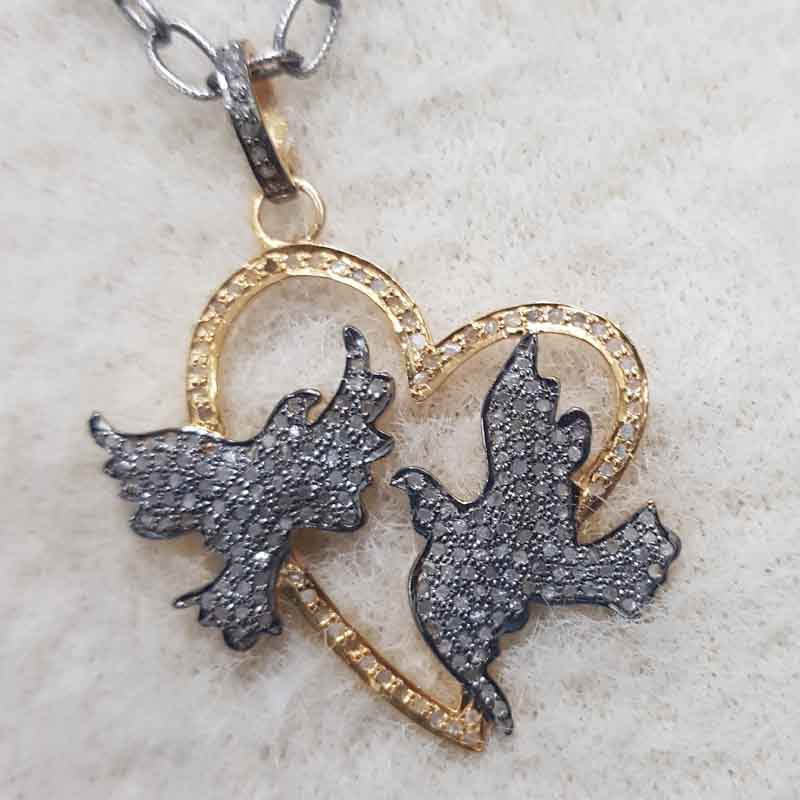 Yellow And Black Beautiful Love Bird pendent