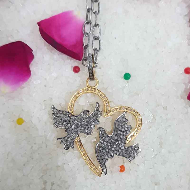 Yellow And Black Beautiful Love Bird pendent