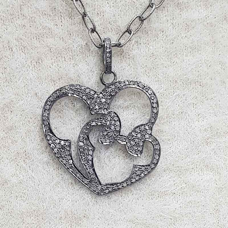 Fully Pave Diamond Setting Handmade Designer Heart pendent