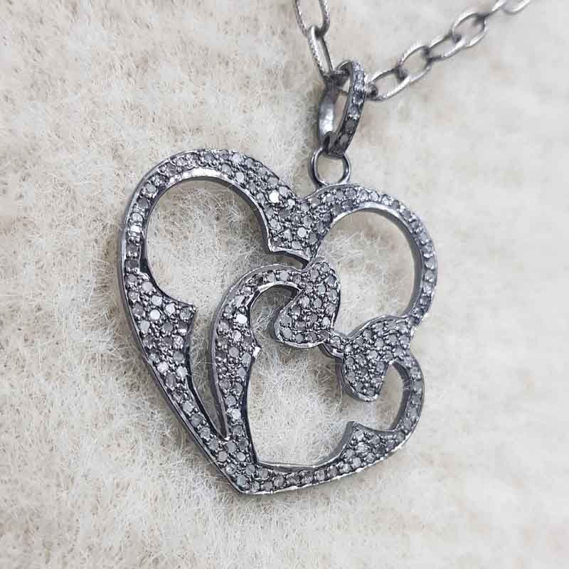 Fully Pave Diamond Setting Handmade Designer Heart pendent