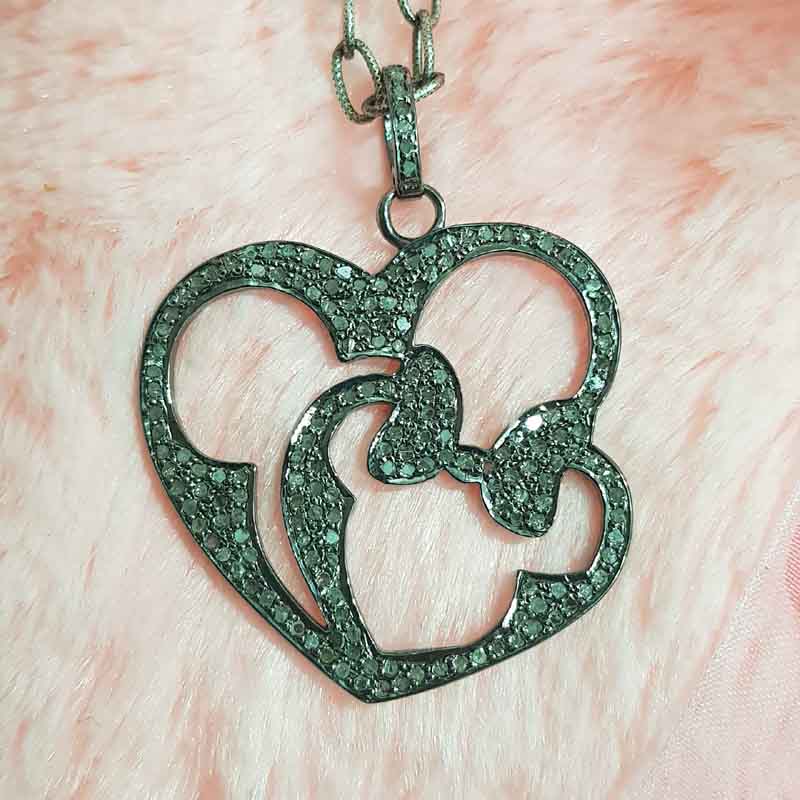 Fully Pave Diamond Setting Handmade Designer Heart pendent