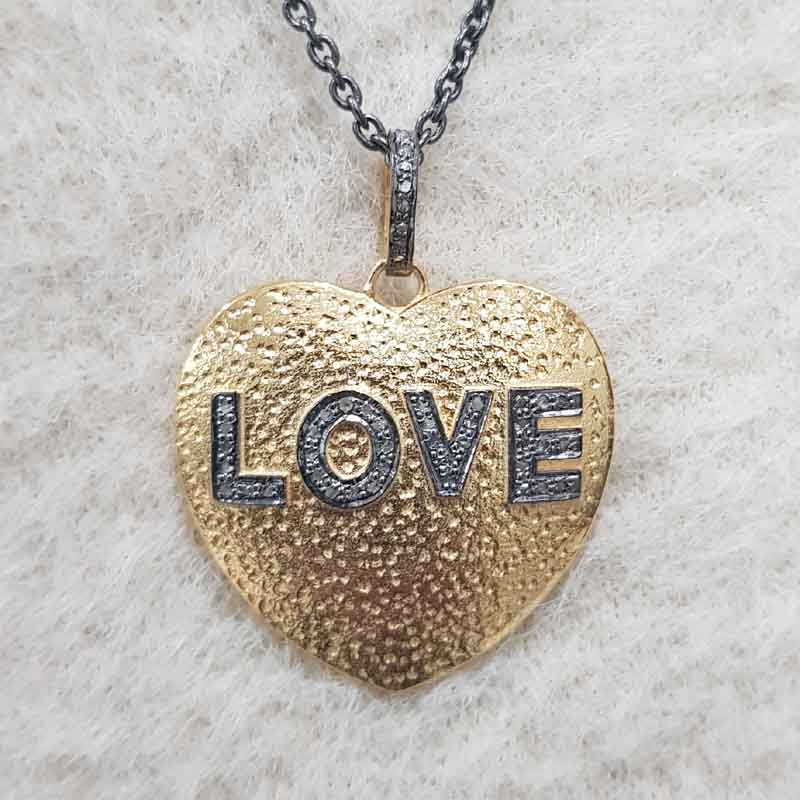 Yellow And Black Beautiful Heart With Love Designer Pendent