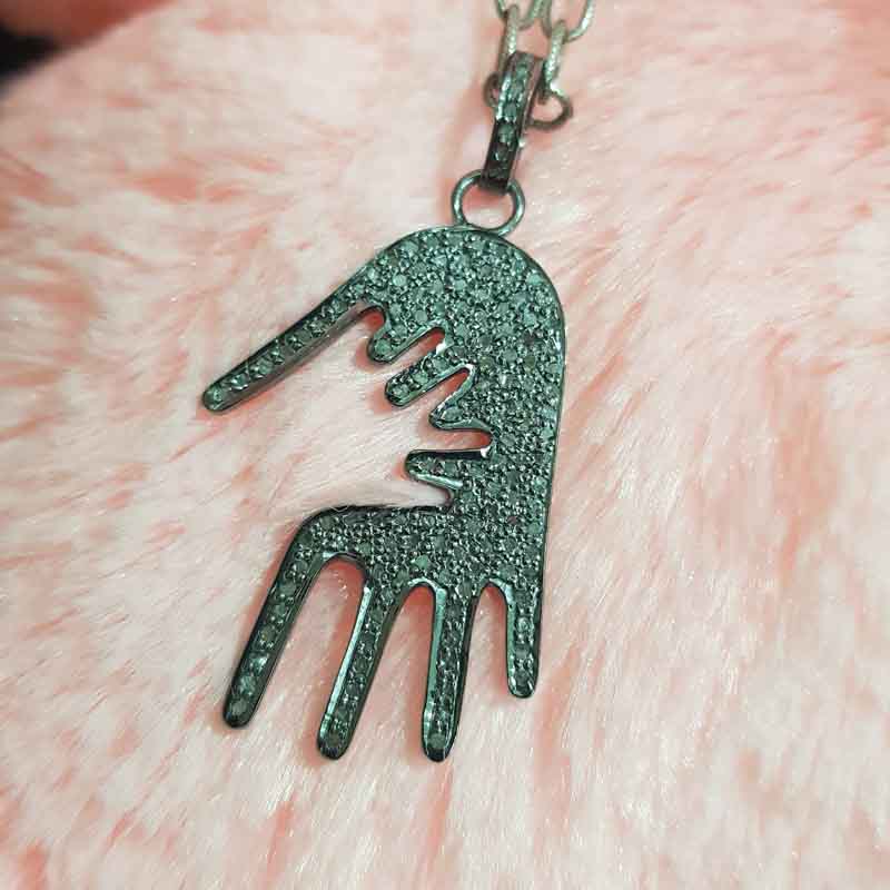 Black Beautiful Designer Hamsa Hand Pendent