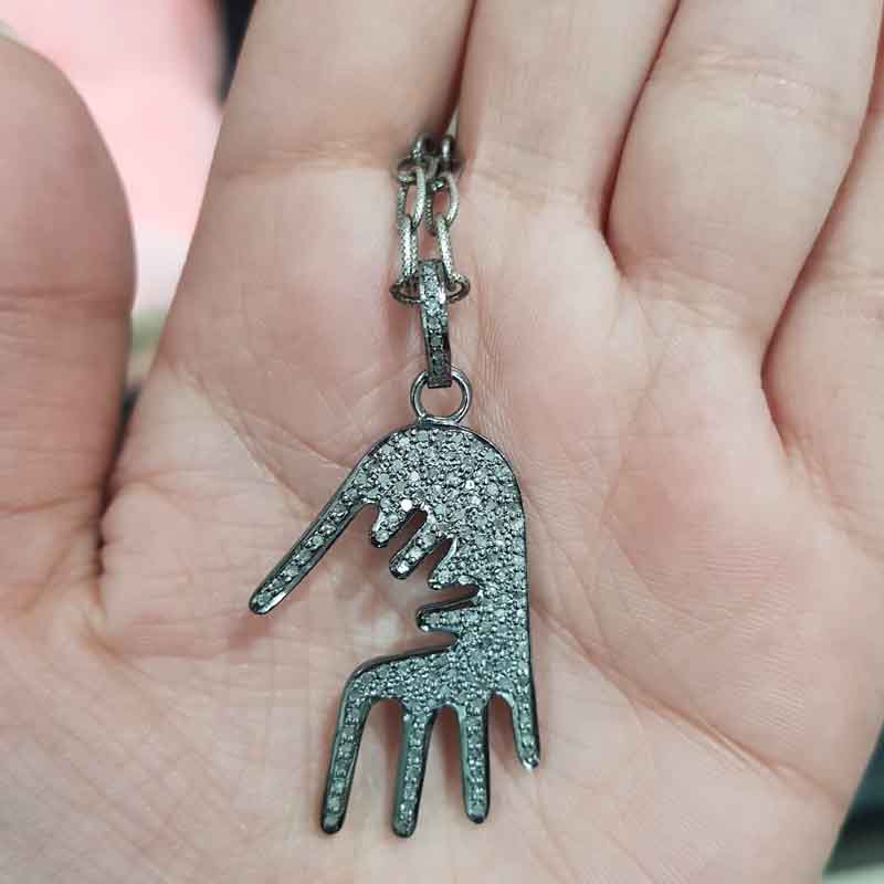 Black Beautiful Designer Hamsa Hand Pendent