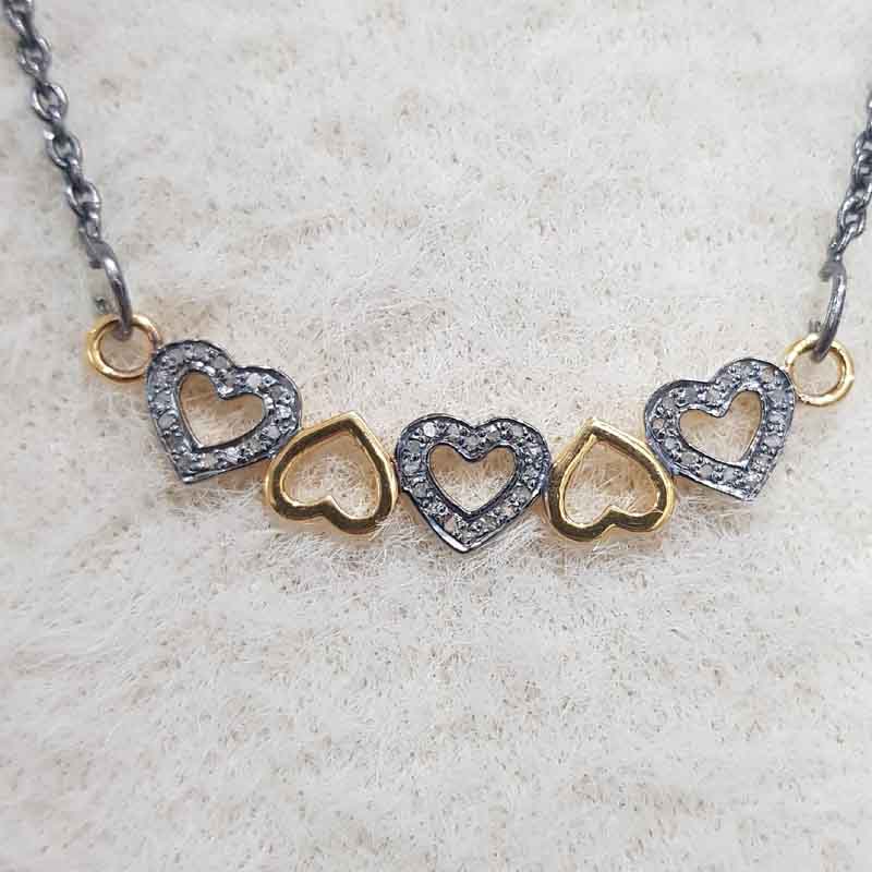 Gorgeous Pave Diamond Joined Heart Pendent