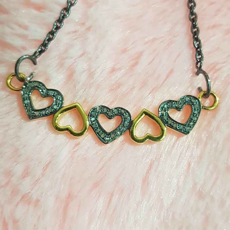 Gorgeous Pave Diamond Joined Heart Pendent