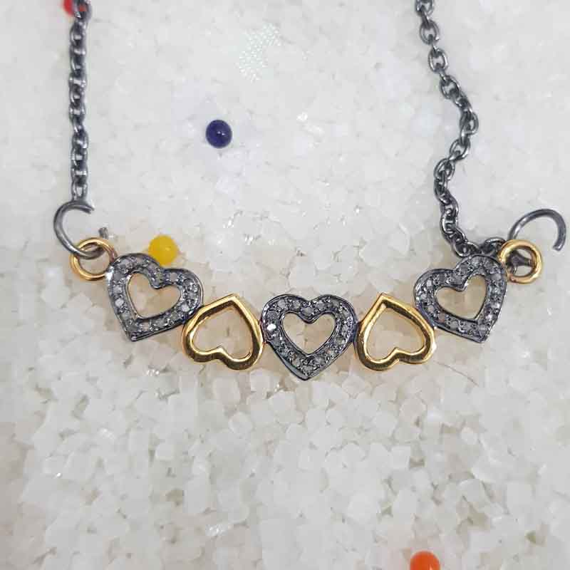 Gorgeous Pave Diamond Joined Heart Pendent