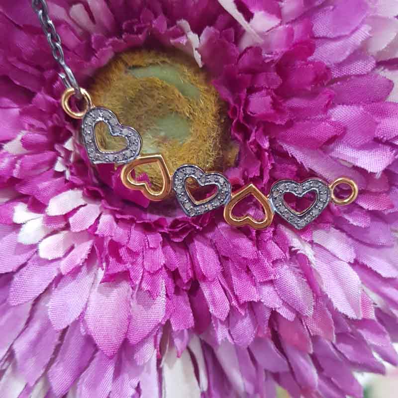 Gorgeous Pave Diamond Joined Heart Pendent