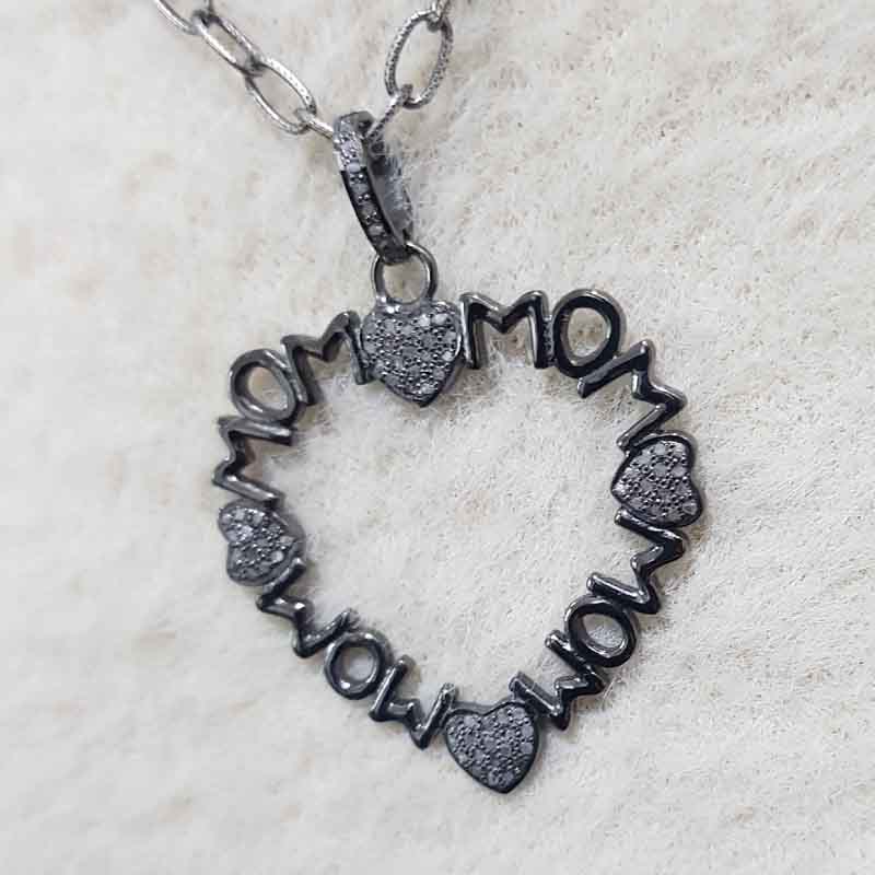 Glorious Mom Love Pendent With Little Pave Hearts