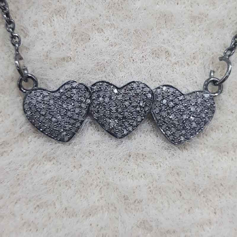 Fully Pave Diamond Joined Heart Fancy pendent