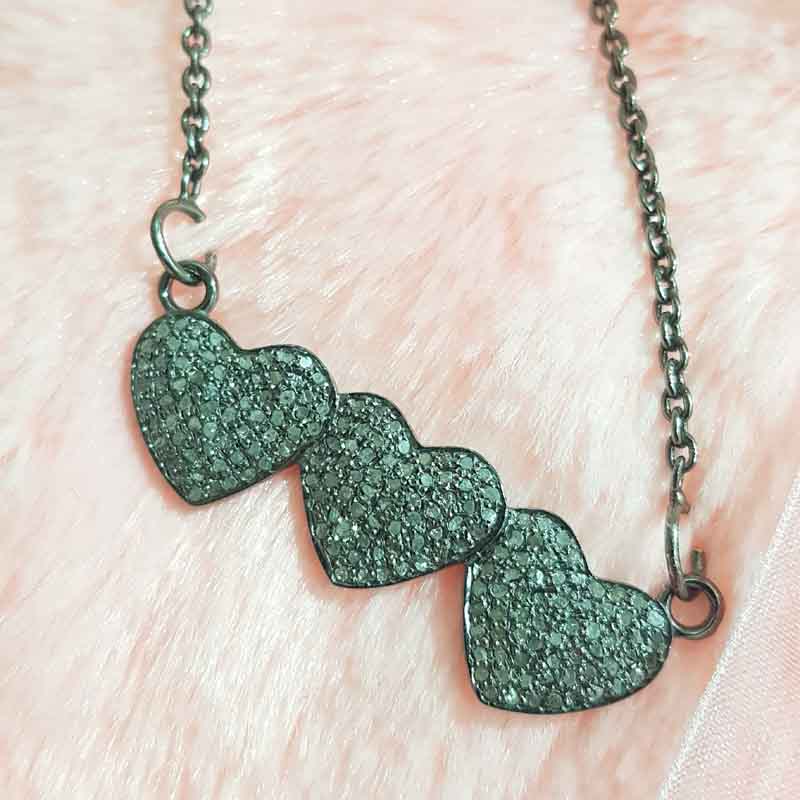 Fully Pave Diamond Joined Heart Fancy pendent