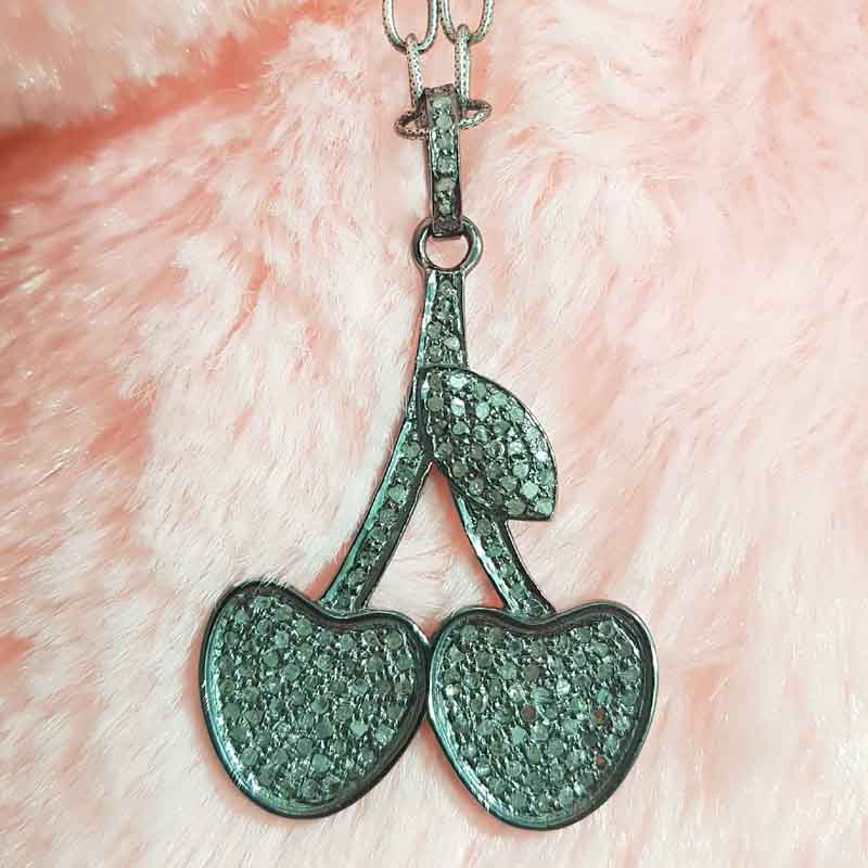 Apple Tree Pendent With Shiny Pave Layers