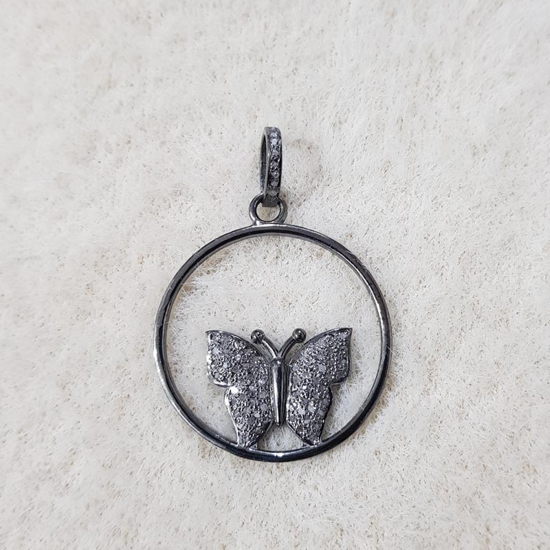 New Stylish Designer Handmade Beautiful Butterfly Pendant With Pave Diamond