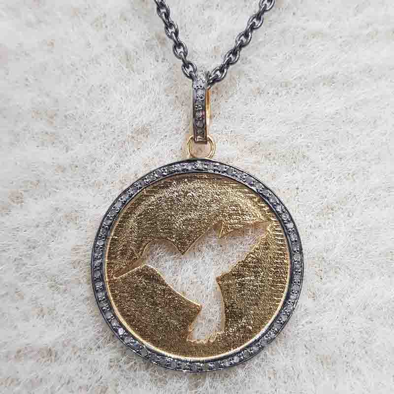 Bird In Round Coin Pendent