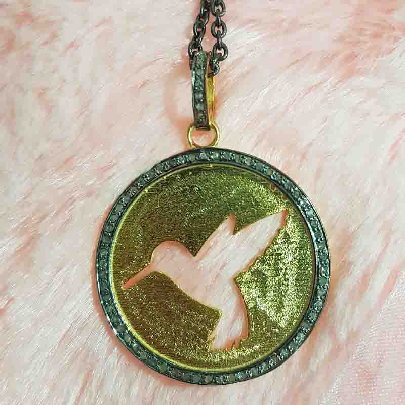 Bird In Round Coin Pendent