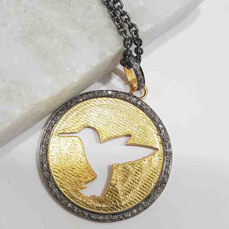 Bird In Round Coin Pendent