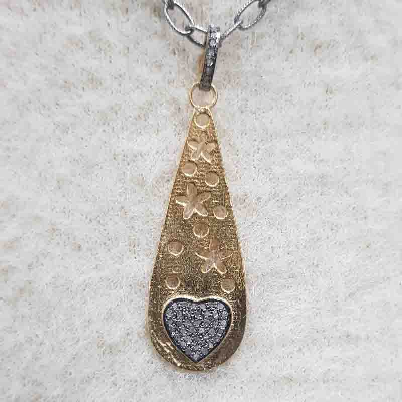 Lovely Fancy Designer Pendent With Little Pave Heart