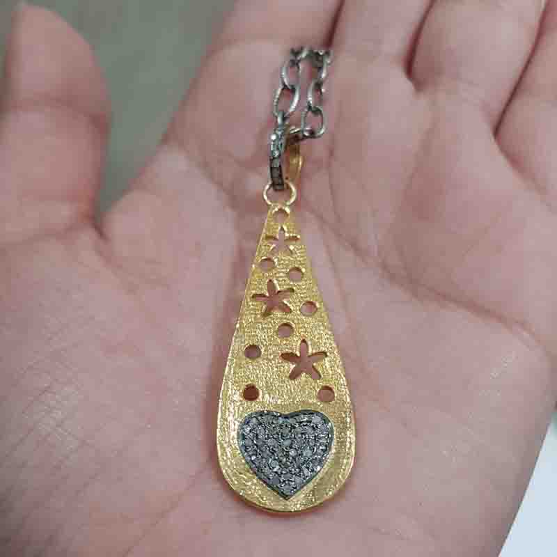 Lovely Fancy Designer Pendent With Little Pave Heart