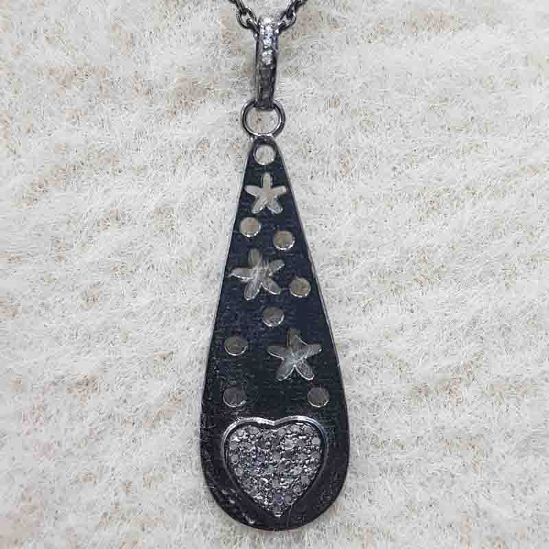 Lovely Fancy Designer Pendent With Little Pave Heart